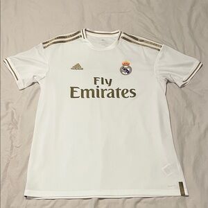 Adidas White and Gold Soccer Jersey